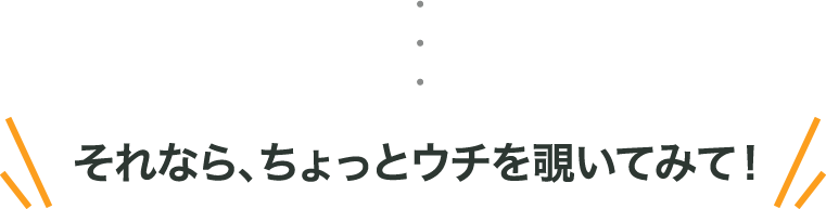それなら、ちょっとウチを覗いてみて！